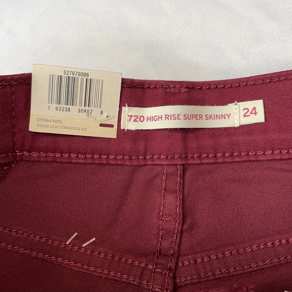 LEVI'S WOMEN'S 720 HIGH RISE SUPER SKINNY JEANS SIZE 24 - Picture 6 of 9